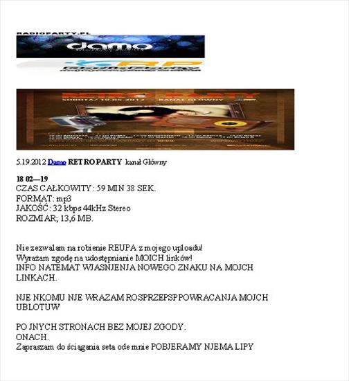 5.19.2012 Damo RETRO PARTY  kanał Główny MPE3 - OPJS AUDYCJ 1.JPG