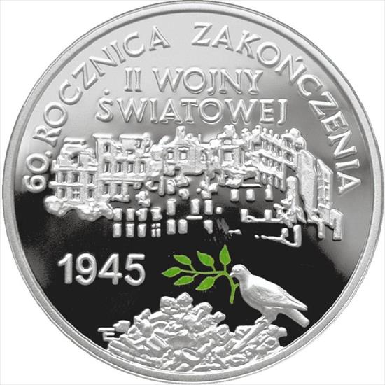 Monety Okolicznościowe 10 i 20 zł Srebrne Ag - 2005 - 60. rocznica zakończenia II wojny światowej.JPG