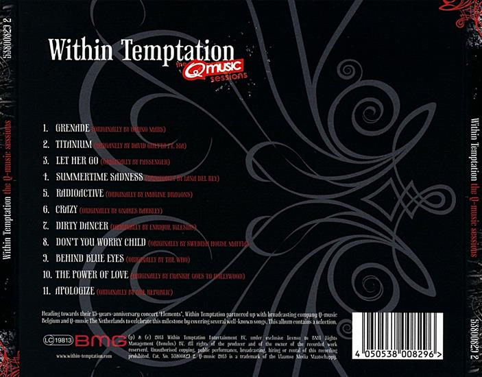 Within Temptation - 2013  The Q Music Sessions - Album  Within Temptation - The Q-Music Sessions back.jpg