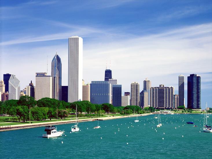 Krajobrazy - Lake Michigan and the Chicago Skyline, Illinois.jpg