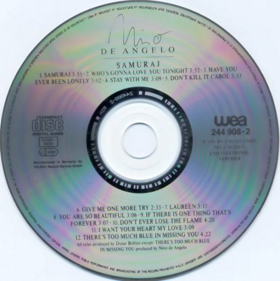 Nino De Angelo - Samuraj 1989 - Nino de Angelo - Samuraj cd.jpg
