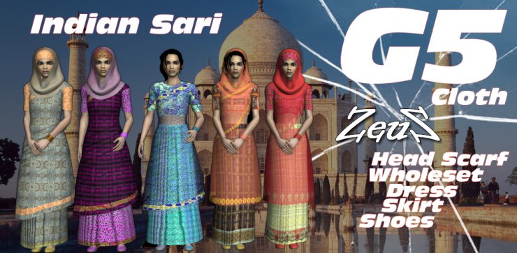 Postacie - iClone Character Pack - G5 Cloth Female Indian Sari.jpg