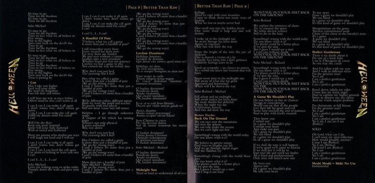 Helloween - 1998 Better Than Raw 2006, Expanded ... - Helloween - 1998 Better Than Raw ...Castle Music - CMQCD1316 page8-9.jpg