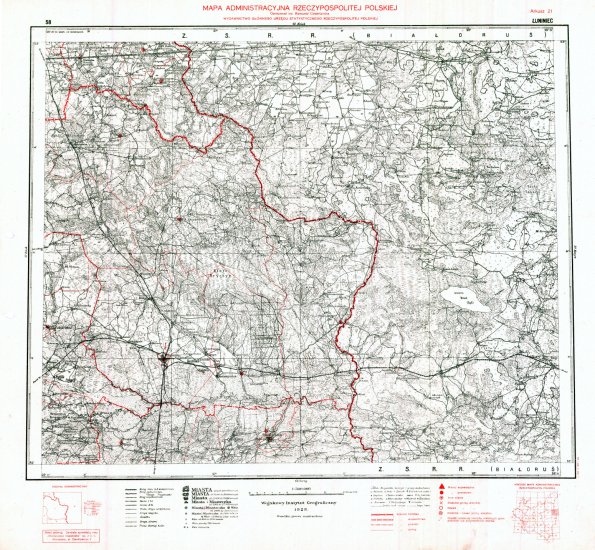 Mapa administracyjna Rzeczypospolitej Polskiej 1-300.000 - 58 - Arkusz 21 ŁUNINIEC WIG 1937.jpg