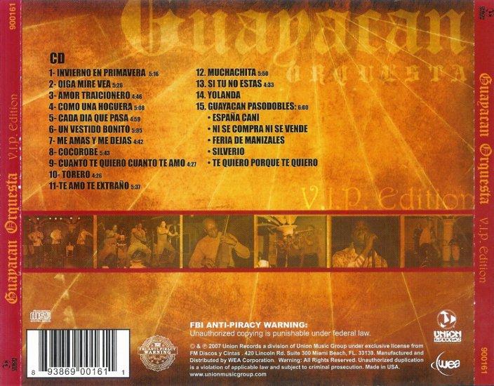 Orquesta Guayacan - V.I.P. Edition 2007 - V.I.P Edition B.jpg