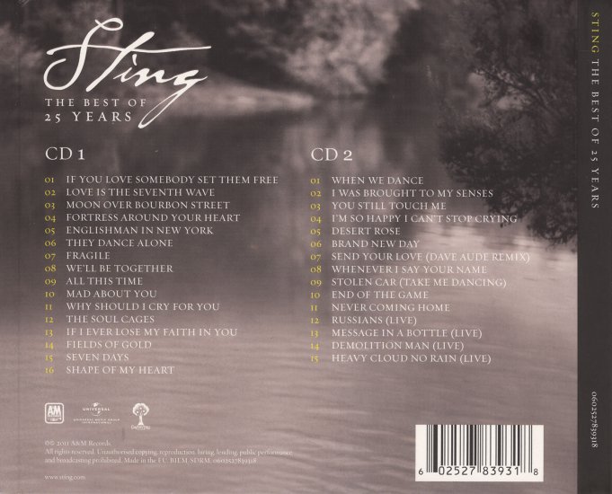 Sting - The Best Of 25 Years MP3 - Sting - The Best Of 25 Years - Back.bmp