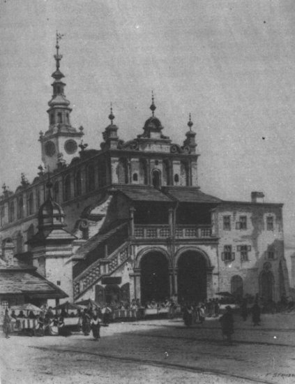 Kraków na starych obrazach i rycinach - F. Stroobant  Sukiennice 1862.jpg